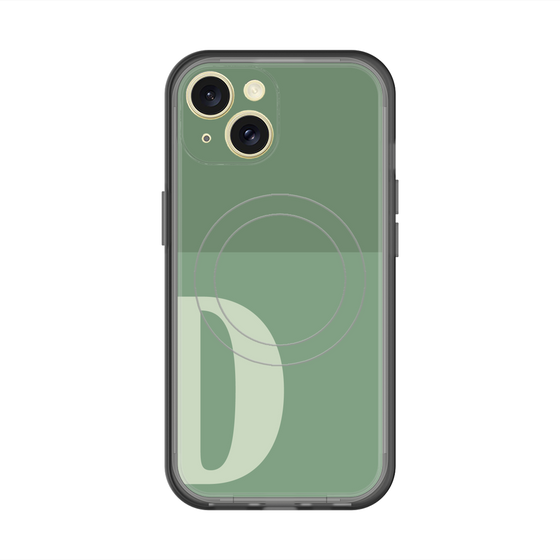 スリムプロテクションプレミアムケース with MagSafe［ オリジナル - initial two tone - D green ］