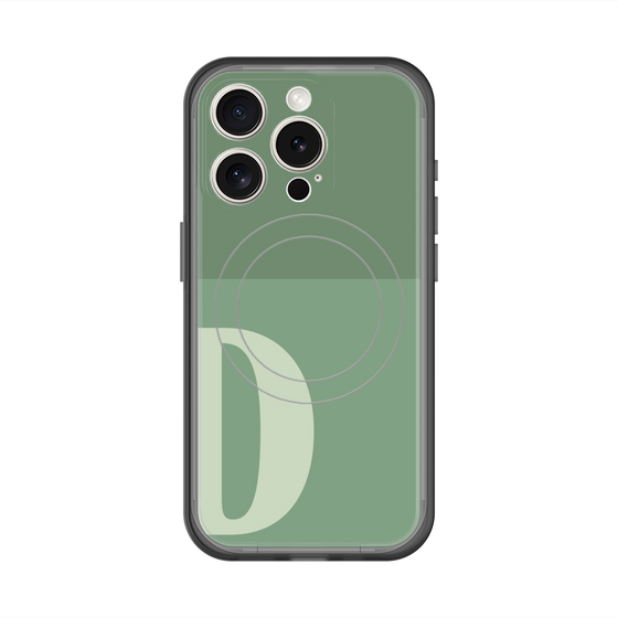 スリムプロテクションプレミアムケース with MagSafe［ オリジナル - initial two tone - D green ］