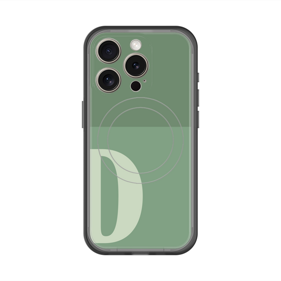 スリムプロテクションプレミアムケース with MagSafe［ オリジナル - initial two tone - D green ］