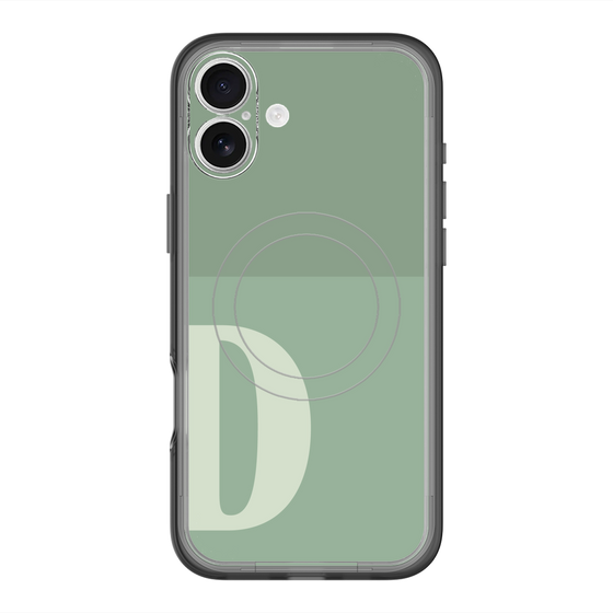 スリムプロテクションプレミアムケース with MagSafe［ オリジナル - initial two tone - D green ］
