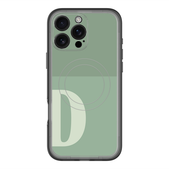 スリムプロテクションプレミアムケース with MagSafe［ オリジナル - initial two tone - D green ］