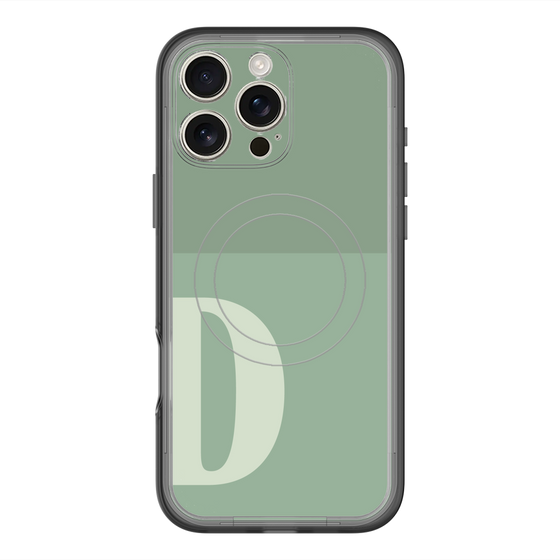スリムプロテクションプレミアムケース with MagSafe［ オリジナル - initial two tone - D green ］