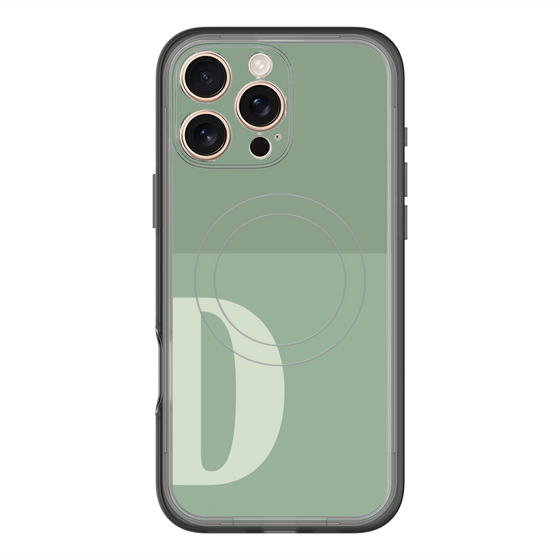 スリムプロテクションプレミアムケース with MagSafe［ オリジナル - initial two tone - D green ］