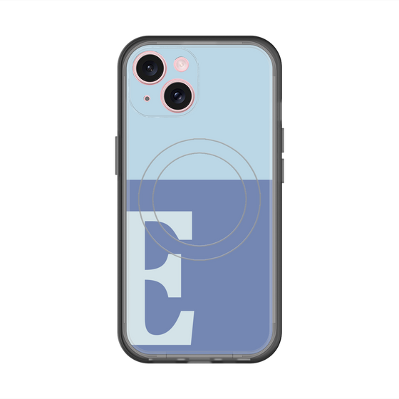 スリムプロテクションプレミアムケース with MagSafe［ オリジナル - initial two tone - E blue ］