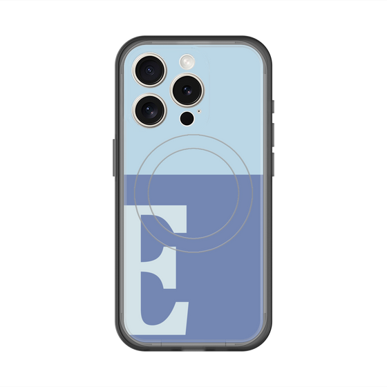 スリムプロテクションプレミアムケース with MagSafe［ オリジナル - initial two tone - E blue ］