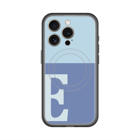 スリムプロテクションプレミアムケース with MagSafe［ オリジナル - initial two tone - E blue ］