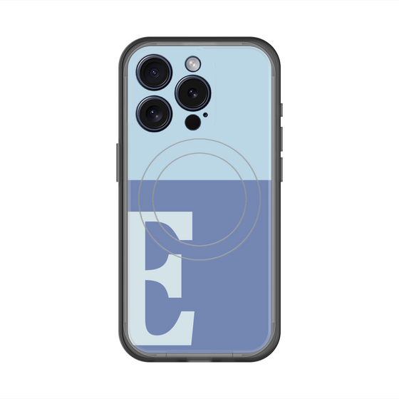 スリムプロテクションプレミアムケース with MagSafe［ オリジナル - initial two tone - E blue ］
