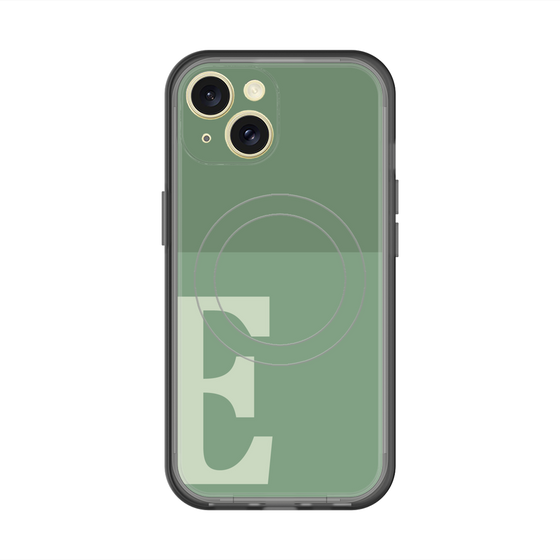スリムプロテクションプレミアムケース with MagSafe［ オリジナル - initial two tone - E green ］
