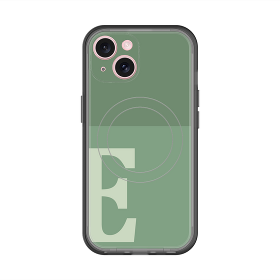 スリムプロテクションプレミアムケース with MagSafe［ オリジナル - initial two tone - E green ］