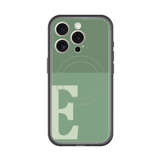 スリムプロテクションプレミアムケース with MagSafe［ オリジナル - initial two tone - E green ］