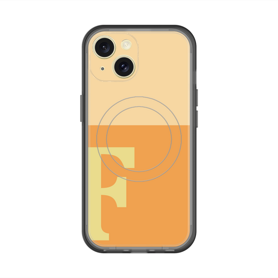 スリムプロテクションプレミアムケース with MagSafe［ オリジナル - initial two tone - F orange ］