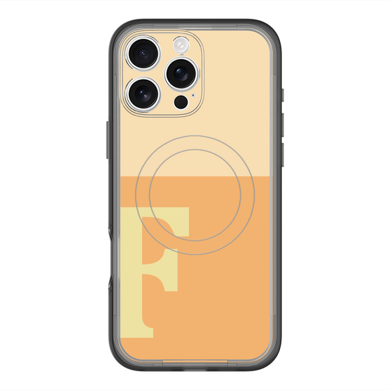 スリムプロテクションプレミアムケース with MagSafe［ オリジナル - initial two tone - F orange ］