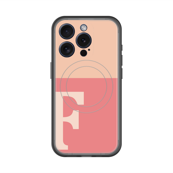 スリムプロテクションプレミアムケース with MagSafe［ オリジナル - initial two tone - F pink ］
