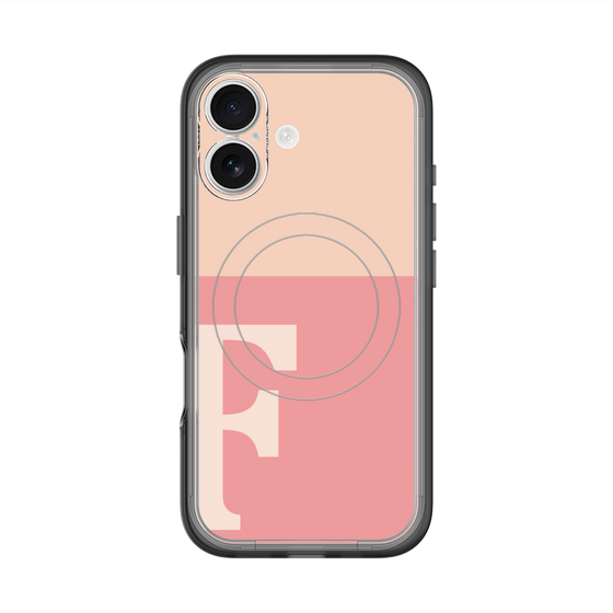 スリムプロテクションプレミアムケース with MagSafe［ オリジナル - initial two tone - F pink ］