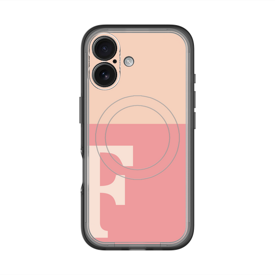 スリムプロテクションプレミアムケース with MagSafe［ オリジナル - initial two tone - F pink ］