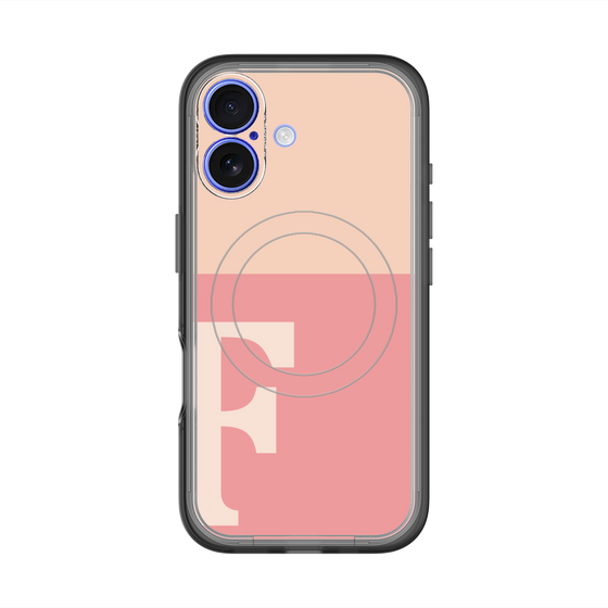 スリムプロテクションプレミアムケース with MagSafe［ オリジナル - initial two tone - F pink ］