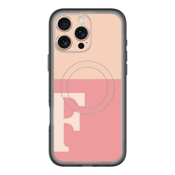 スリムプロテクションプレミアムケース with MagSafe［ オリジナル - initial two tone - F pink ］