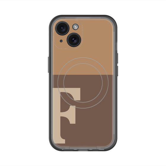 スリムプロテクションプレミアムケース with MagSafe［ オリジナル - initial two tone - F brown ］
