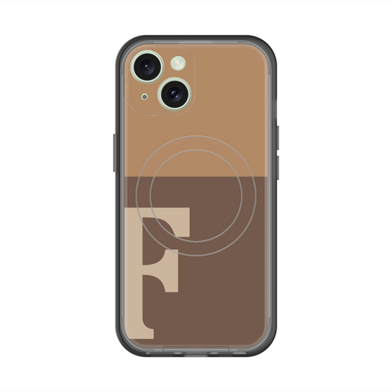 スリムプロテクションプレミアムケース with MagSafe［ オリジナル - initial two tone - F brown ］