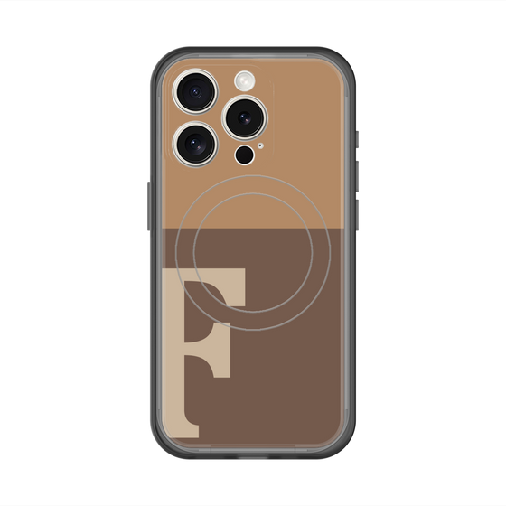 スリムプロテクションプレミアムケース with MagSafe［ オリジナル - initial two tone - F brown ］