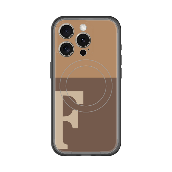 スリムプロテクションプレミアムケース with MagSafe［ オリジナル - initial two tone - F brown ］