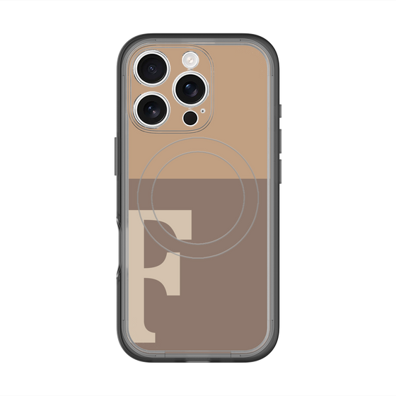 スリムプロテクションプレミアムケース with MagSafe［ オリジナル - initial two tone - F brown ］