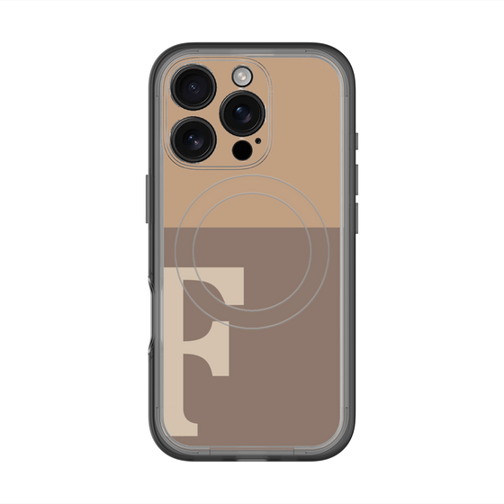 スリムプロテクションプレミアムケース with MagSafe［ オリジナル - initial two tone - F brown ］