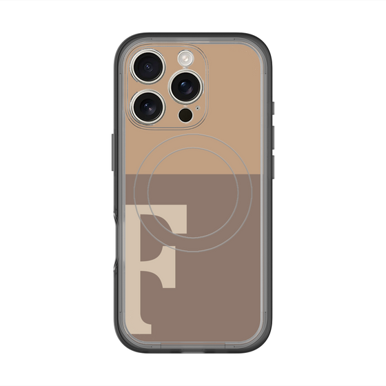 スリムプロテクションプレミアムケース with MagSafe［ オリジナル - initial two tone - F brown ］