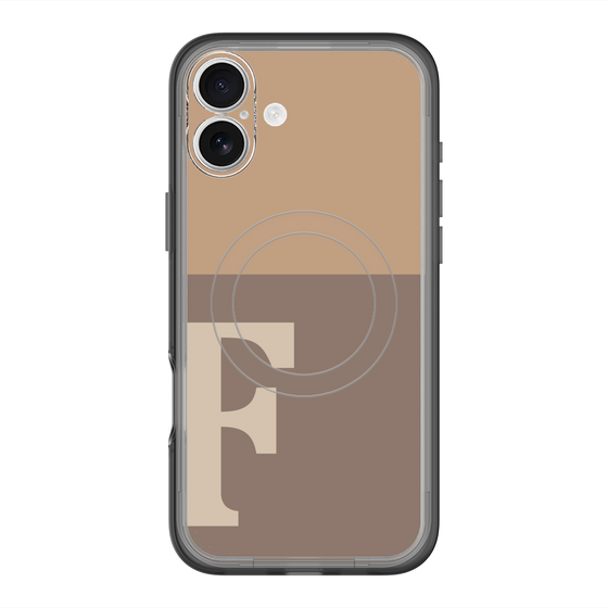 スリムプロテクションプレミアムケース with MagSafe［ オリジナル - initial two tone - F brown ］