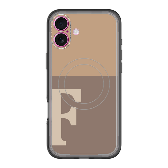 スリムプロテクションプレミアムケース with MagSafe［ オリジナル - initial two tone - F brown ］
