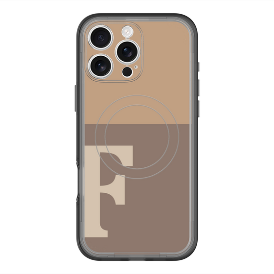 スリムプロテクションプレミアムケース with MagSafe［ オリジナル - initial two tone - F brown ］