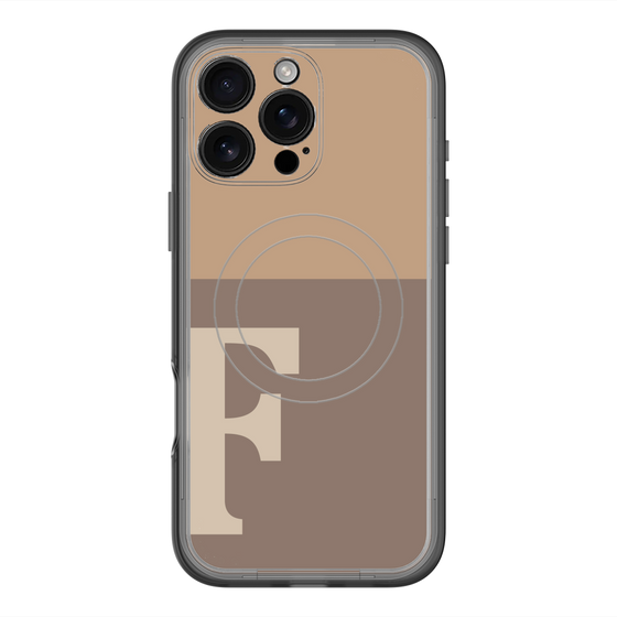 スリムプロテクションプレミアムケース with MagSafe［ オリジナル - initial two tone - F brown ］