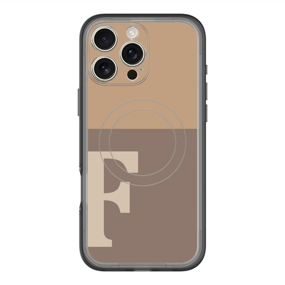 スリムプロテクションプレミアムケース with MagSafe［ オリジナル - initial two tone - F brown ］