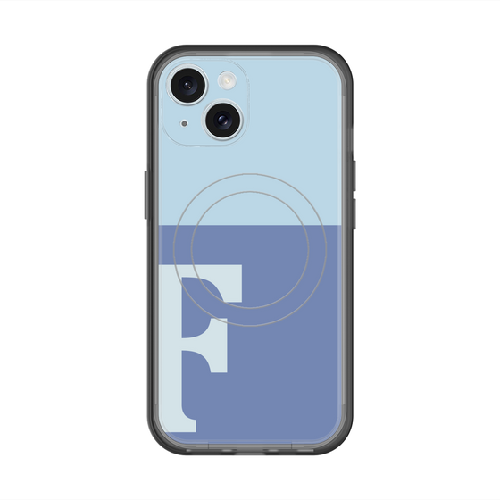 スリムプロテクションプレミアムケース with MagSafe［ オリジナル - initial two tone - F blue ］