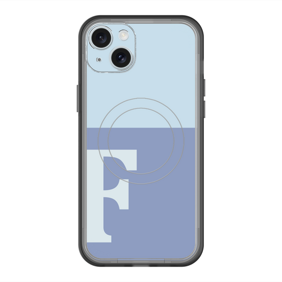 スリムプロテクションプレミアムケース with MagSafe［ オリジナル - initial two tone - F blue ］