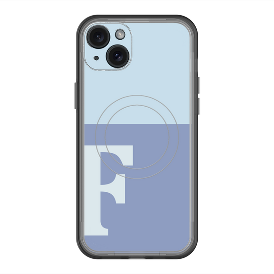 スリムプロテクションプレミアムケース with MagSafe［ オリジナル - initial two tone - F blue ］