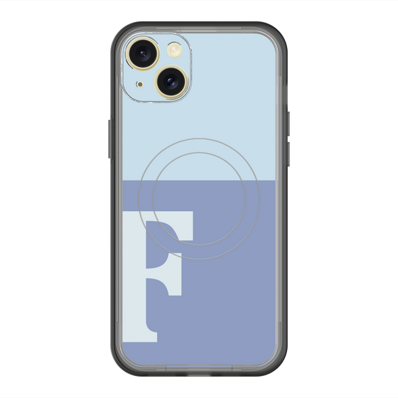 スリムプロテクションプレミアムケース with MagSafe［ オリジナル - initial two tone - F blue ］