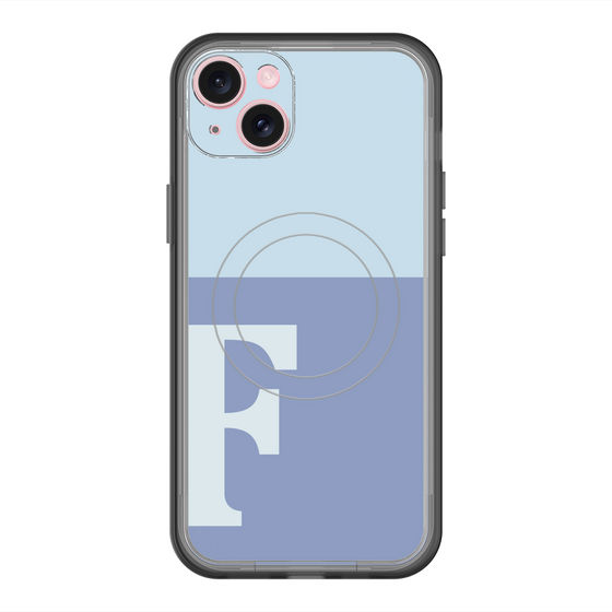 スリムプロテクションプレミアムケース with MagSafe［ オリジナル - initial two tone - F blue ］