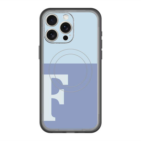 スリムプロテクションプレミアムケース with MagSafe［ オリジナル - initial two tone - F blue ］