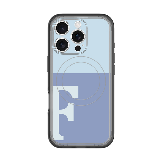 スリムプロテクションプレミアムケース with MagSafe［ オリジナル - initial two tone - F blue ］