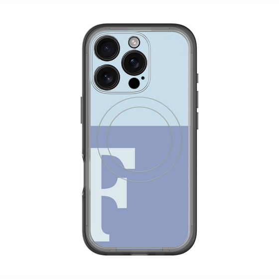 スリムプロテクションプレミアムケース with MagSafe［ オリジナル - initial two tone - F blue ］