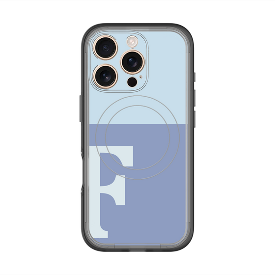 スリムプロテクションプレミアムケース with MagSafe［ オリジナル - initial two tone - F blue ］