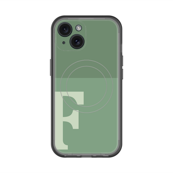 スリムプロテクションプレミアムケース with MagSafe［ オリジナル - initial two tone - F green ］
