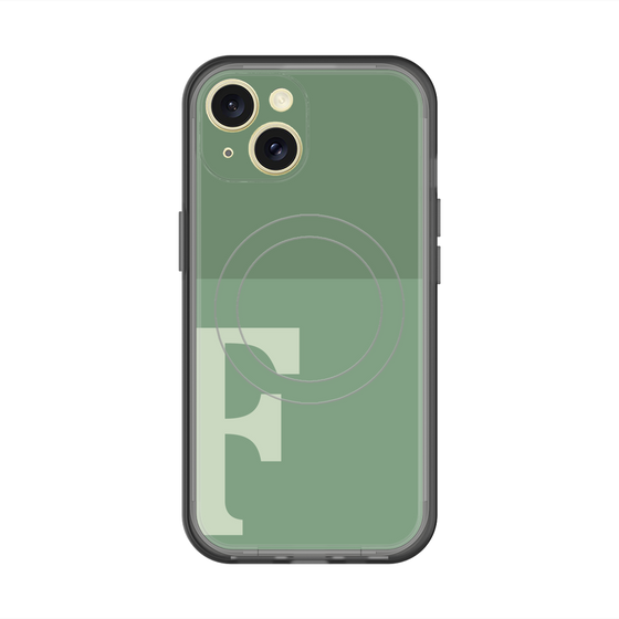 スリムプロテクションプレミアムケース with MagSafe［ オリジナル - initial two tone - F green ］