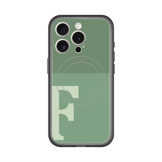スリムプロテクションプレミアムケース with MagSafe［ オリジナル - initial two tone - F green ］