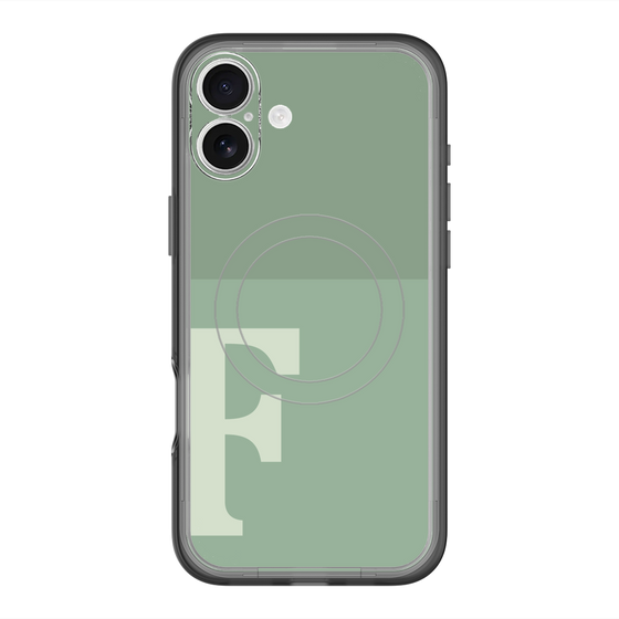 スリムプロテクションプレミアムケース with MagSafe［ オリジナル - initial two tone - F green ］