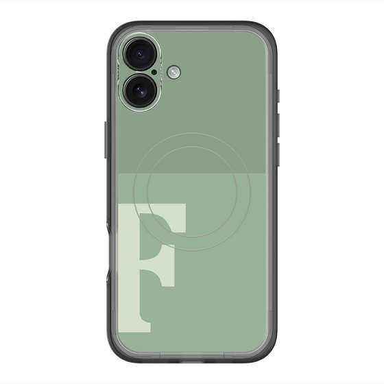 スリムプロテクションプレミアムケース with MagSafe［ オリジナル - initial two tone - F green ］