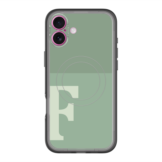 スリムプロテクションプレミアムケース with MagSafe［ オリジナル - initial two tone - F green ］