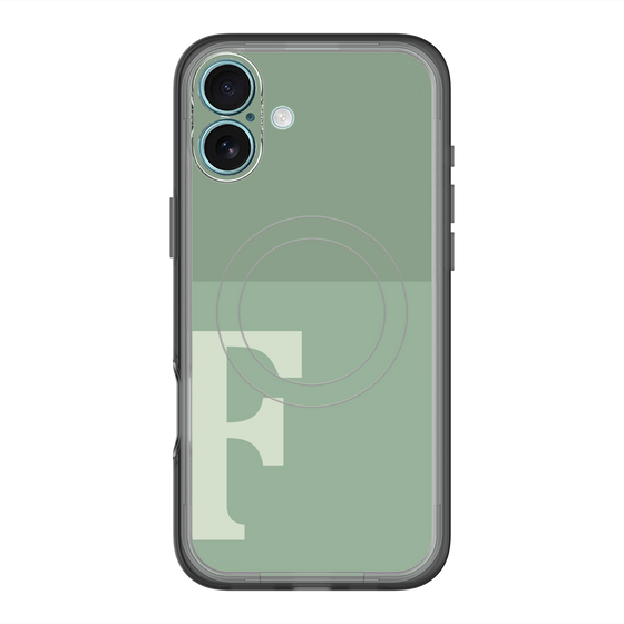 スリムプロテクションプレミアムケース with MagSafe［ オリジナル - initial two tone - F green ］
