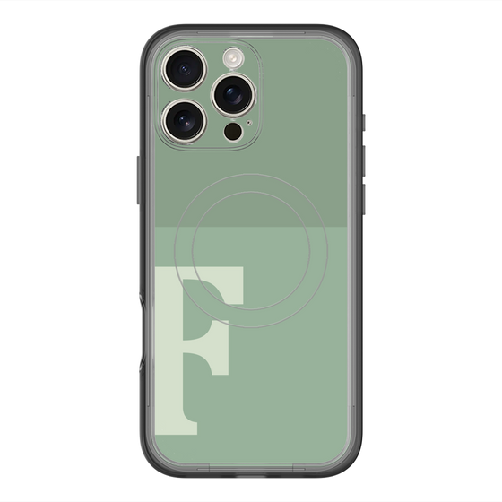 スリムプロテクションプレミアムケース with MagSafe［ オリジナル - initial two tone - F green ］